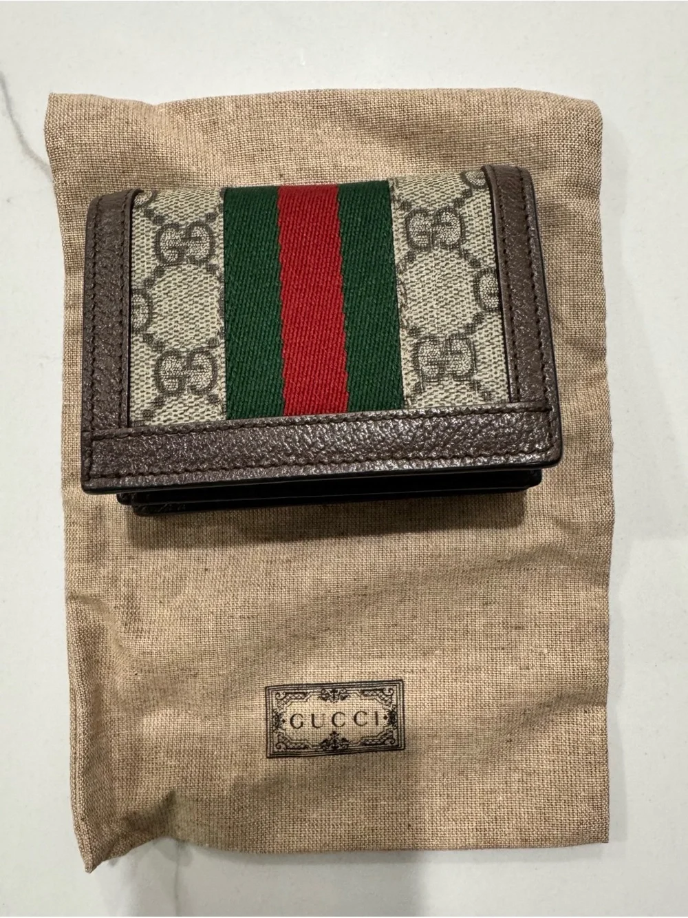 Gucci Ophidia GG Supreme Card Case Wallet Full Set Box + Dust Bag + Shopping Bag - Picture 12 of 16